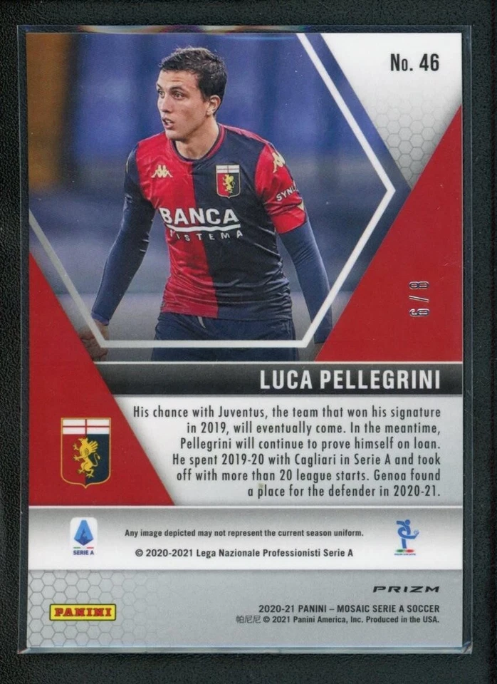 2020-21 LUCA PELLEGRINI 6/8 PANINI MOSAIC SERIE A GOLD RED - Image 2 of 2