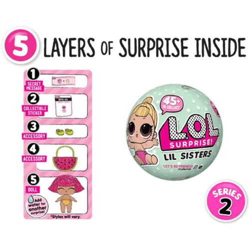 L.O.L. ¡Sorpresa! Serie 2 Lil Sister con 5 sorpresas - Imagen 2 de 3