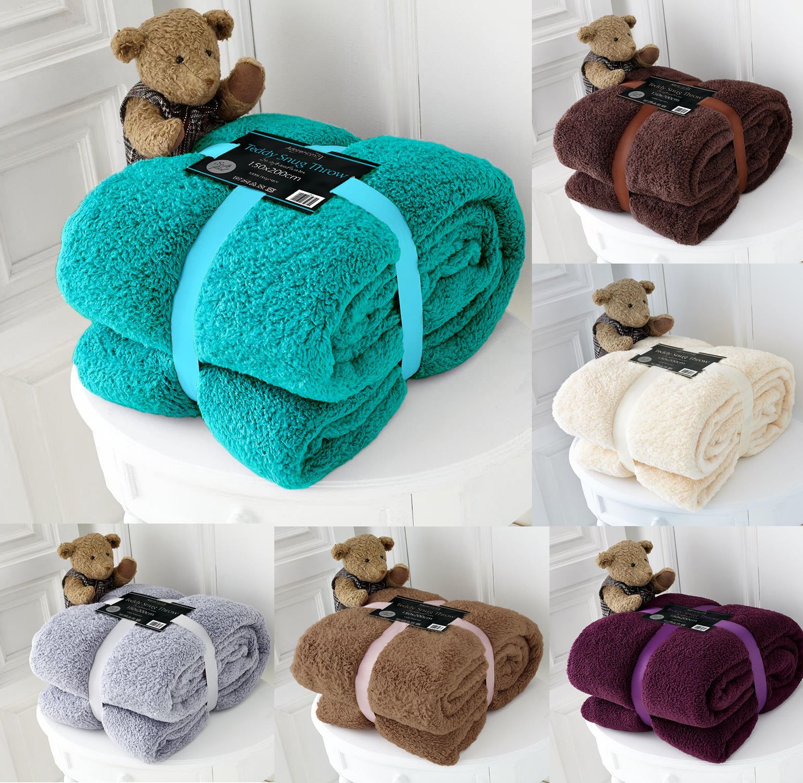 Luxury Double Size Soft Fleece Blanket Teddy Bear Throws for Sofa Bed 150x200cm eBay