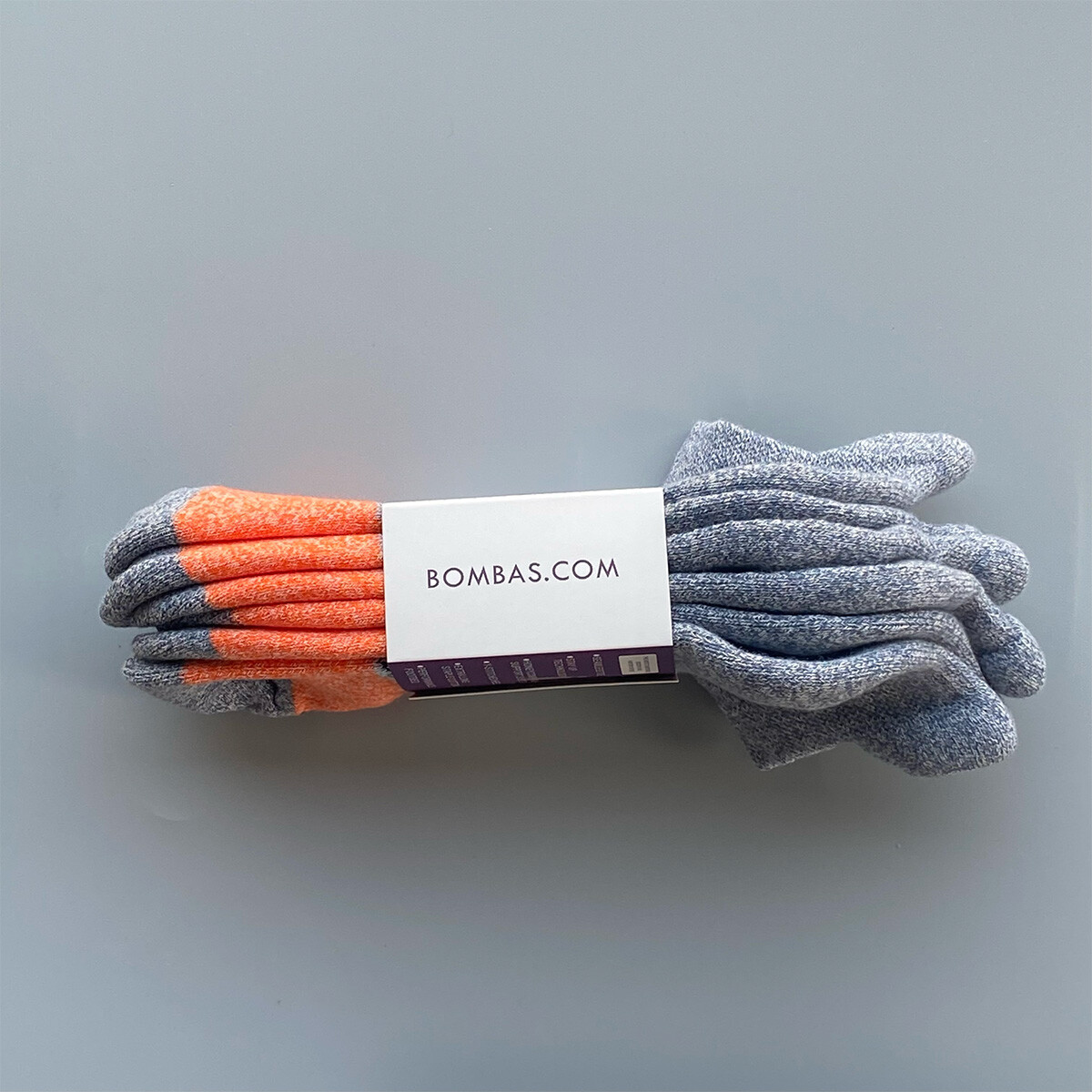3 Paia Calze Caviglia Bombas – Grigio/Arancione – Taglia Grande – Cotone Morbido Traspirante