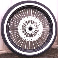 21 X 3.5 52 Mammoth Fat Spoke Wheel Black Whitewall 120/70 Tire Package Touring 21 X 3.5 52 Mammoth Fat Spoke Wheel Black Whitewall 120/70 Tire Package Touring