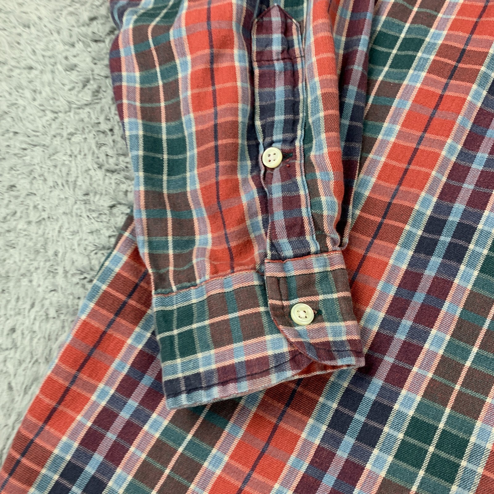 Camicia Ralph Lauren adulto grande rosso verde pony con bottoni manica lunga casual uomo
