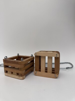 TWO 4  Vanda Baskets With 30  4 Wire Hangers Real Cedar Wood