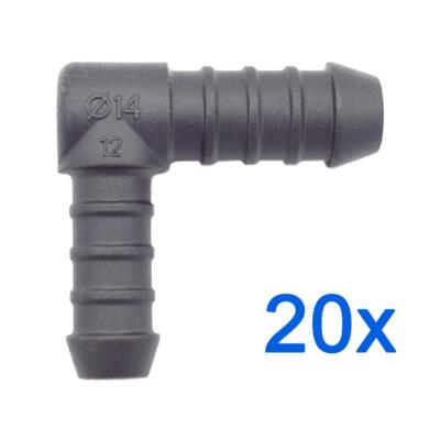 20 x YOU.S Leitungsverbinder Reduzierer RGV Ø 12 / 14 mm 90° Winkel L-Form