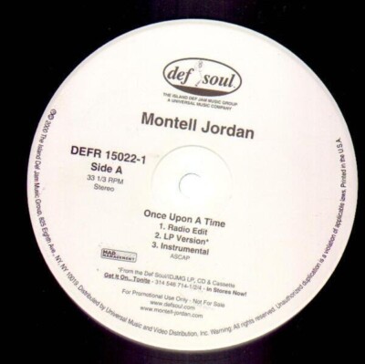 Montell Jordan Once Upon A Time Vinyl Single 12inch def soul