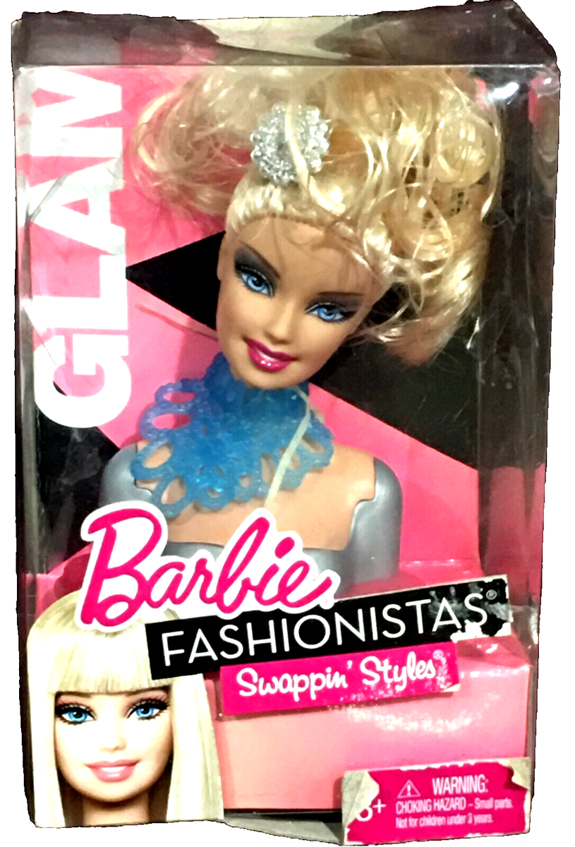 Barbie Fashionistas Swappin' Styles Doll Glam Head Blond