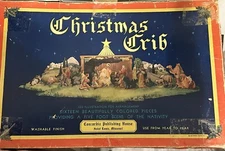 Vintage Christmas Crib 1933 Manger Nativity Scene Die Cut George Hinke Complete