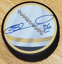 Autographed MATTHEW BARNABY Pittsburgh Penguins Hockey Puck w/Show Ticket