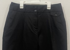 Liz Claiborne size 8 womens black 66 cot  ton trousers/ Pants w/ belt loops NWT