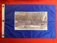 Authentic PHIL MICKELSON signed rare HP Byron Nelson Championship photo flag nmt