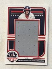 GAVIN GRAHOVAC 2025 Panini USA Baseball Stars & Stripes Game Used Pants # 4/10