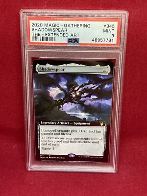 PSA 9 Mint Shadowspear Extended Art Theros Beyond Death Rare Artifact