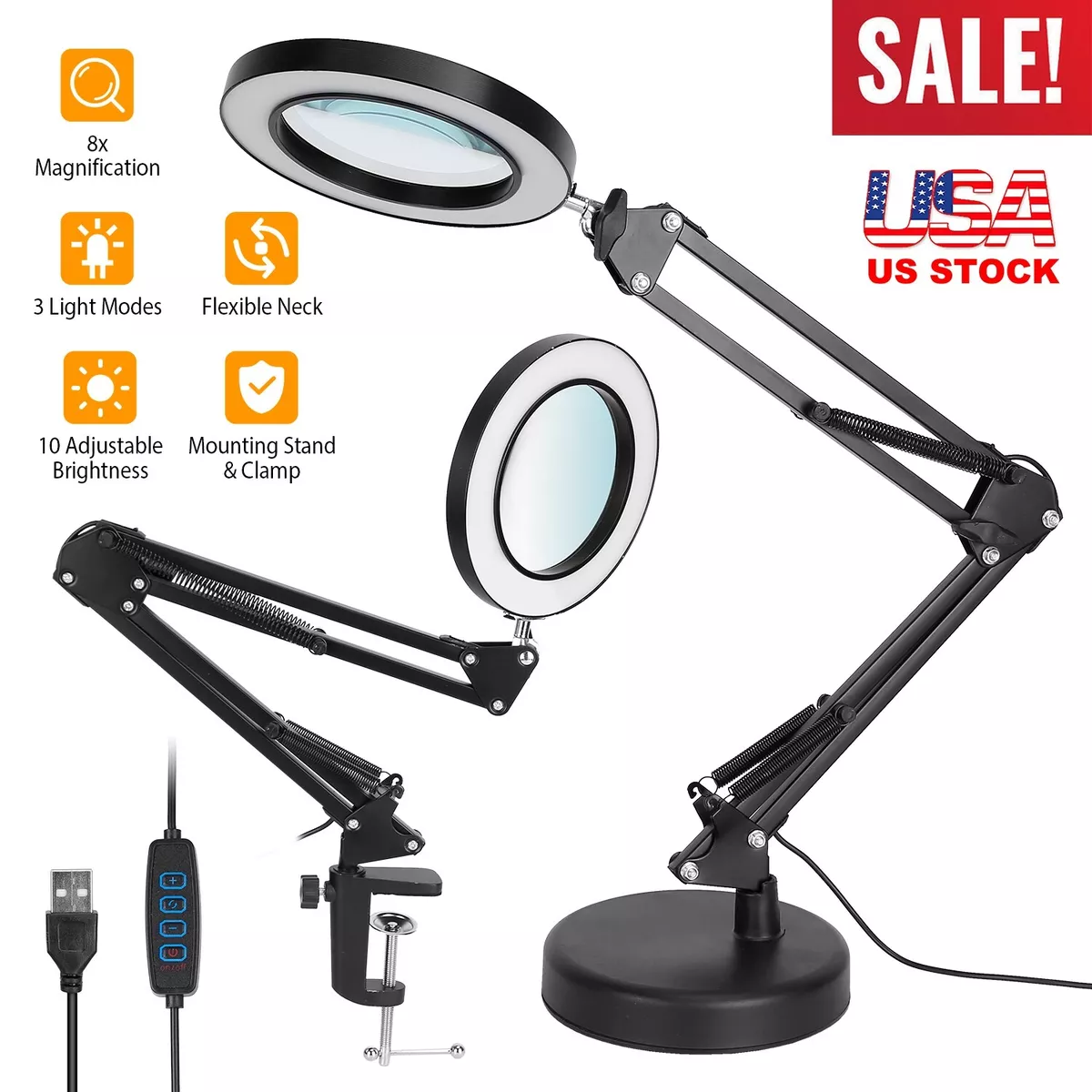 Desk Lamp With Magnifier In Lamps for sale