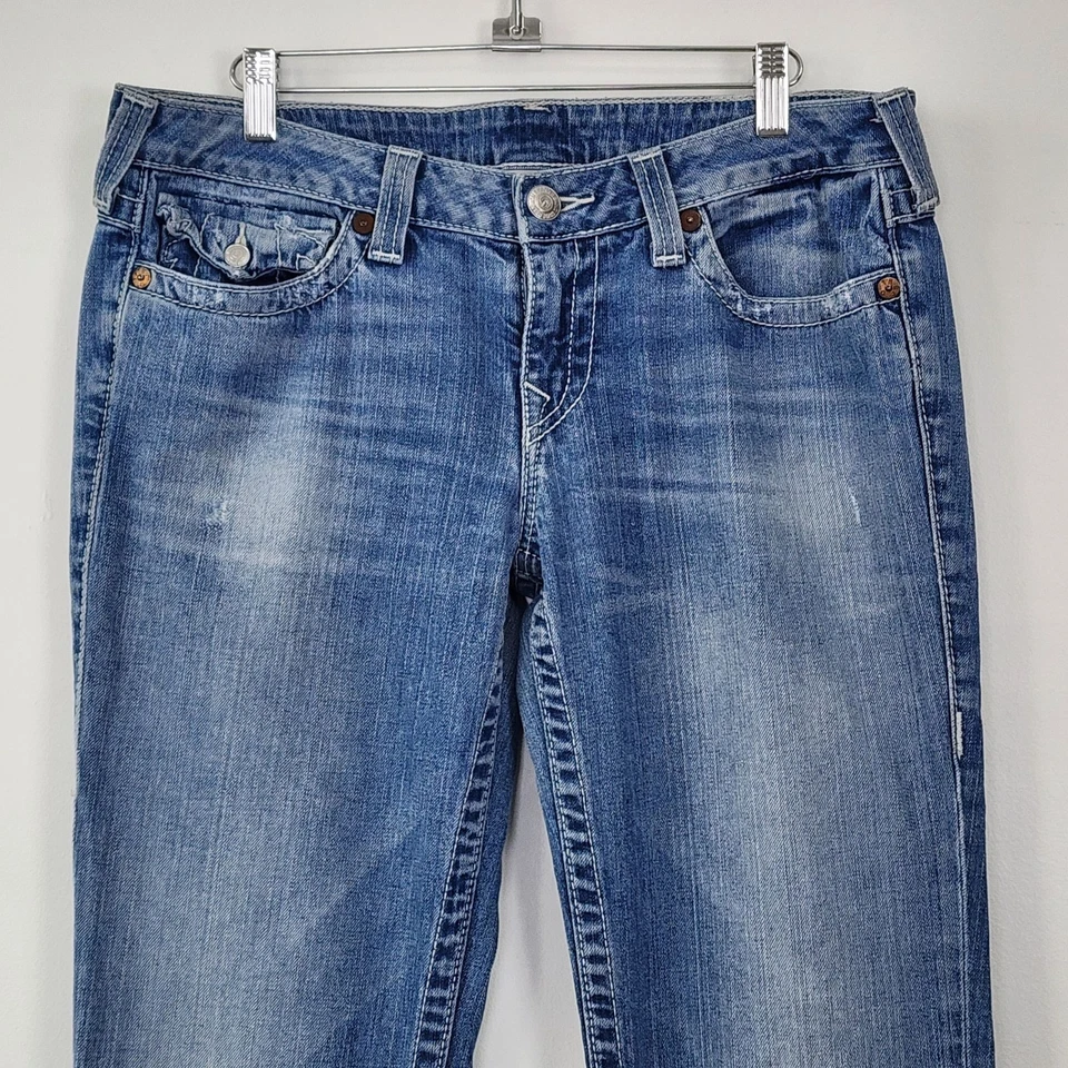 True Religion Billy Low Rise Straight Light Wash Denim Y2K 00s Made in USA Sz 32 - Image 3 of 4