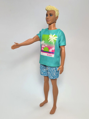 Ken Doll 2016 Barbie Fashionista Blonde Blue Eyes Light Skin R441 Summer Outfit