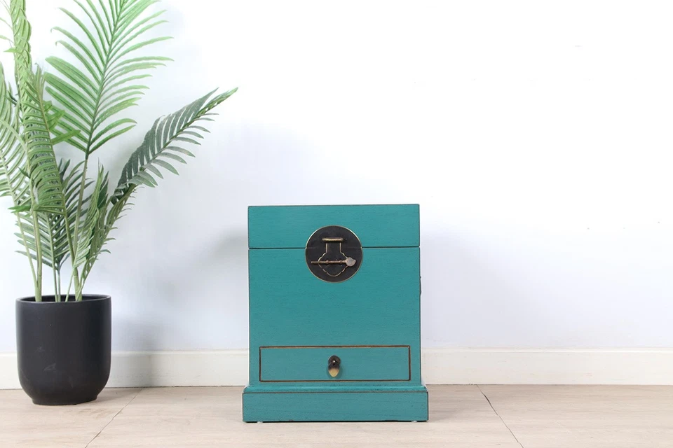 Truhe Symbol Glück Reichtum Langlebigkeit Harmonie RAL5018 #M-TRU-A33T