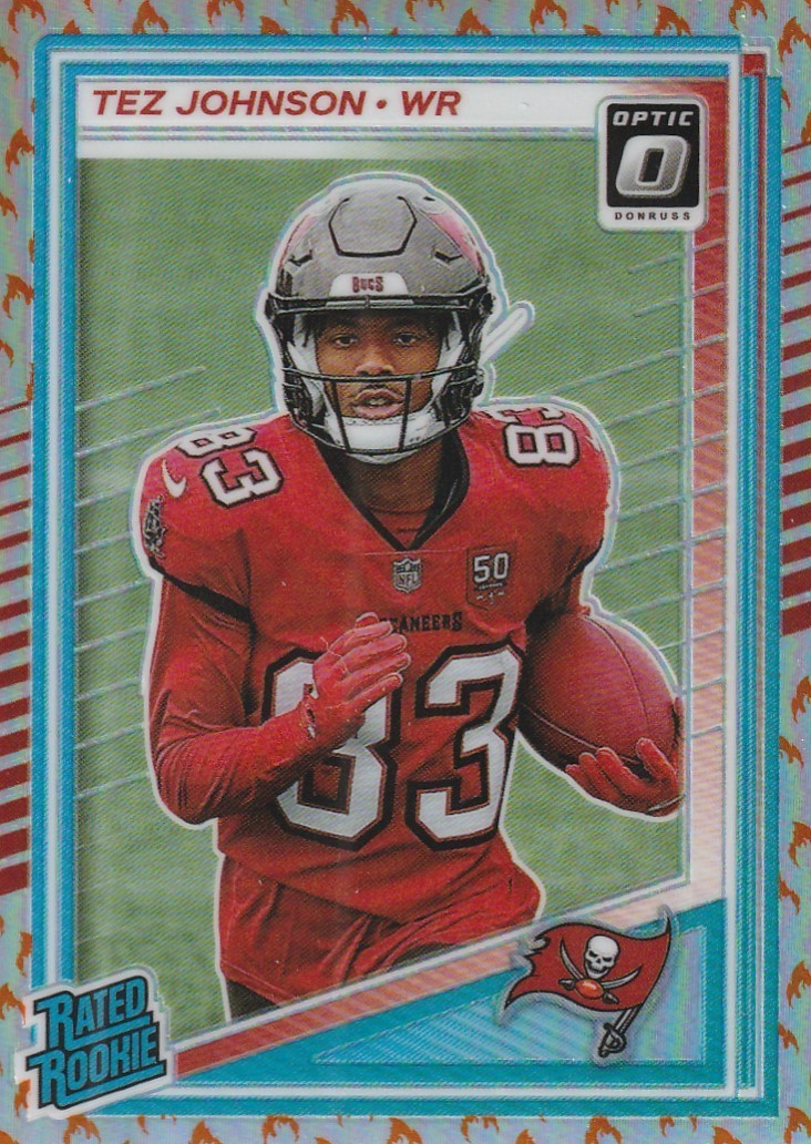 2025 Donruss Optic Tez Johnson Rc Emoji Fire card 231