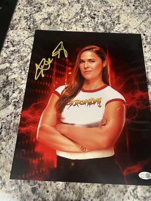 WWE Ronda Rousey 11x14 Autographed Funhouse Metallic Signed Photo