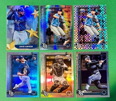TAMPA BAY RAYS 2025 Topps 6-Card PARALLEL/INSERT BUNDLE (please rd Description)