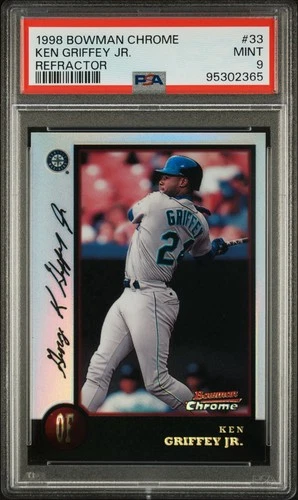 Ken Griffey Jr. 1998 Bowman Chrome Refractor #33 PSA 9 MINT HOF