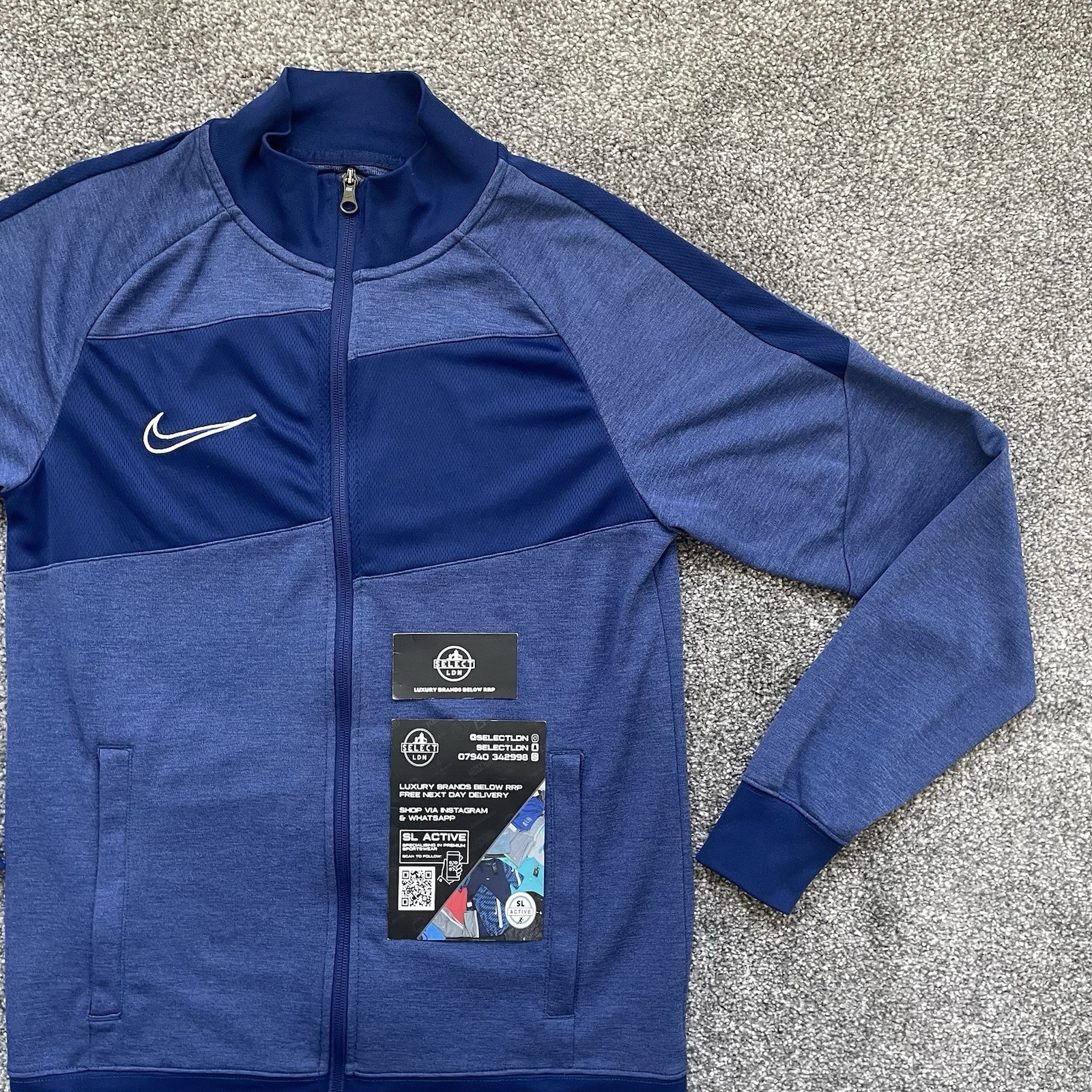 Nike Obsidian/Blue Mens Dri Fit Academy Full Zip Track Jacket | Small | RRP £40 image 3