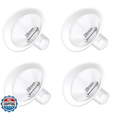 4pc 28mm Oval Flanges Shields Built-in Soft Edges Compatible with Medela/Lans