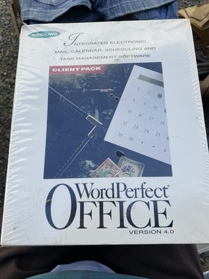Vtg Sealed 1993 WordPerfect Office 4.0 Software Window Client Pack Microsoft Box