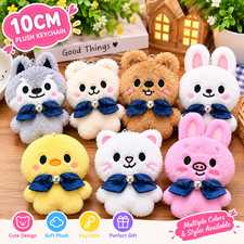 10cm Cute Plush Bear Keychain Soft Toy Bag Charm Kawaii Kids Gift Brown