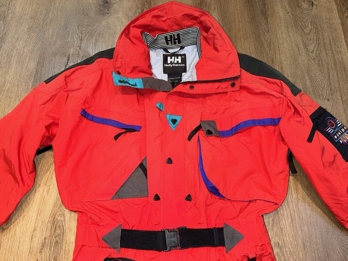 Helly Hansen Ski Suit One piece Snowsuit Equipe Snow Bib Vtg Mens