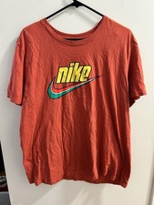 Nike Tee Mens XL Orange Graphic T Shirt Short Sleeve