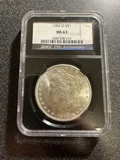 1902 O Morgan Dollar NGC MS63 (NGC 25th Anniversary, Black core) SN 213