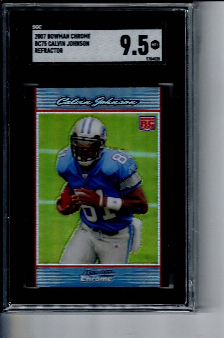 BC 75 refractor CALVIN JOHNSON rc 2007 BOWMAN CHROME SGC 9.5 rookie