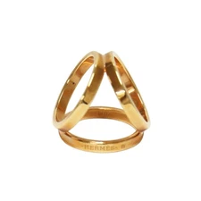 Hermes M90 Trio Scarf Ring Gold Used Italy Jewelry