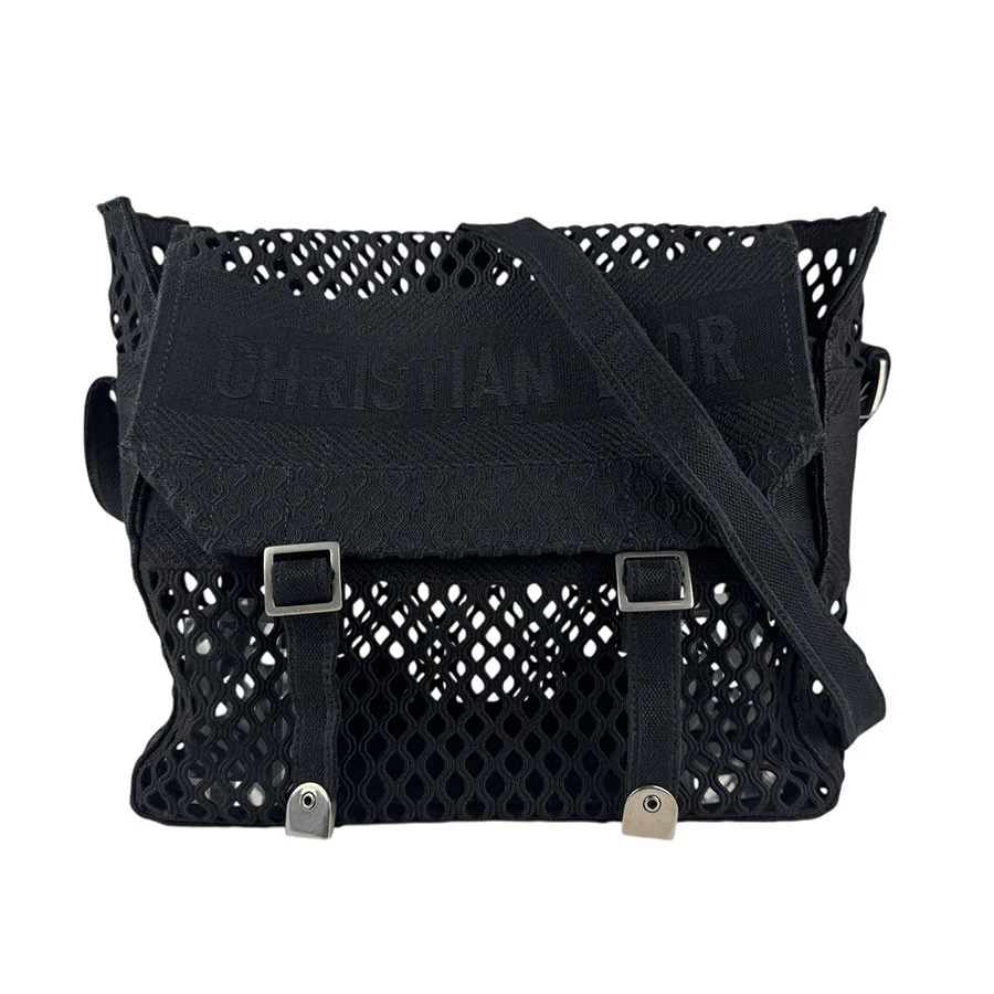 Dior — Auth Christian Dior Shoulder Bag Black Canvas/Silvertone - z6768
