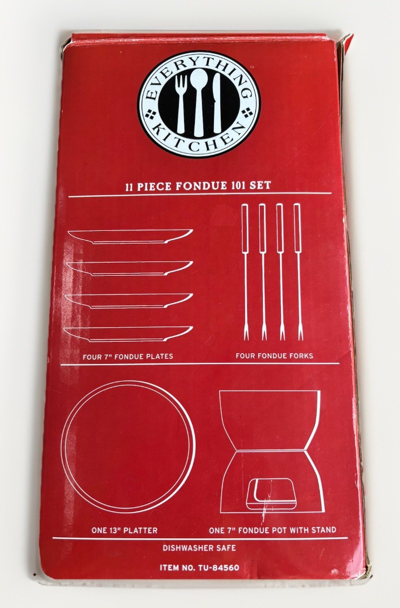 11pc Tabletops Ceramic Chocolate Strawberry Fondue Set Pot Platter Plates Forks