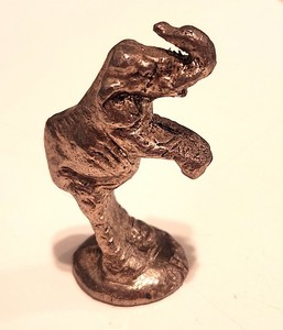 Pewter Chess Piece - Silver Elephant Knight 2" tall