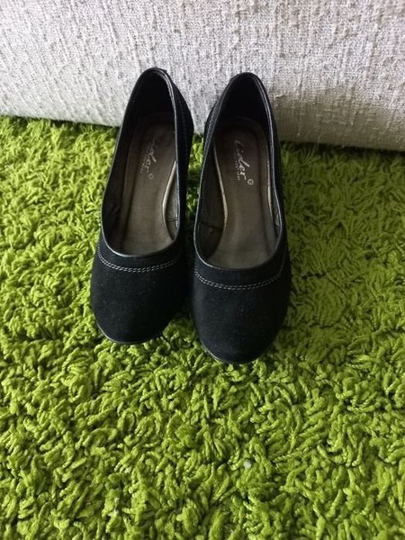 Women Heels Black Suede 36 #O983