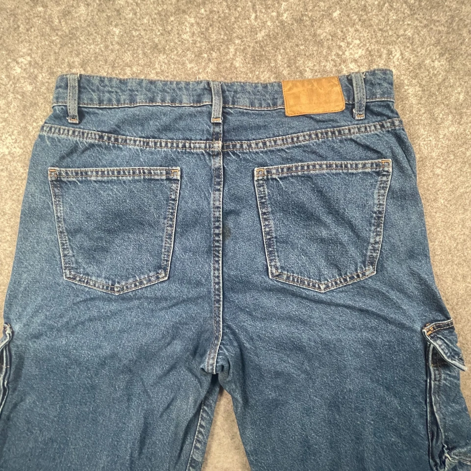 Mujer Talla 8 US Algodón Sobre Carga Pierna Ancha Patinador Años 90 Denim Bolsillos Utilitarios Foto 4 de 4