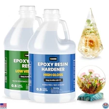 1 Gallon Clear Epoxy Resin Kit for Coating, Casting, DIY Art, High Gloss Finish