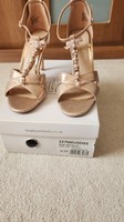 Head Over Heels by Dune Melodiee Rose Strappy Ankle Strap Stiletto Heel 6 39