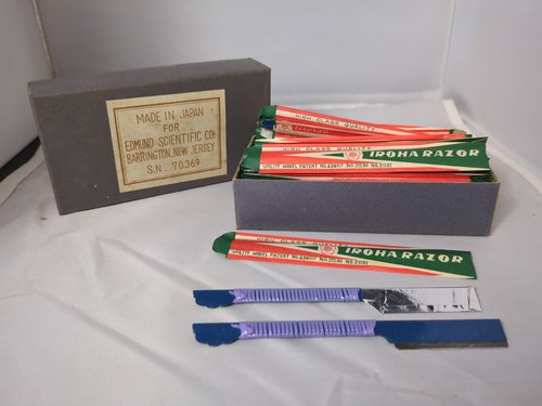 RARE Box Of 44 Vintage 1960s JAPANESE Steel straight razors IROHA Japan ...