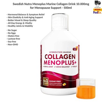 Swedish Nutra Marine Flüssig Kollagen Menoplus für Menopausen-Support 500ml