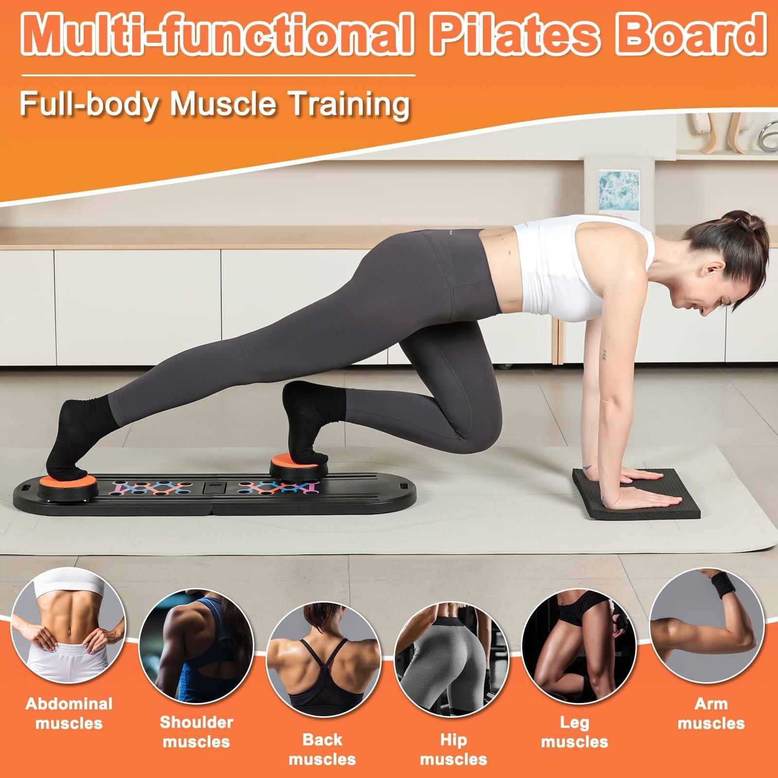 Pilates Board - Pilates Reformer Set, Portable and Foldable Pilates Board for...