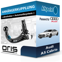 Oris AnhäNgekupplung Abnehmbar Passend für Audi A5 Cabrio 02.2009-01.2017 AHK