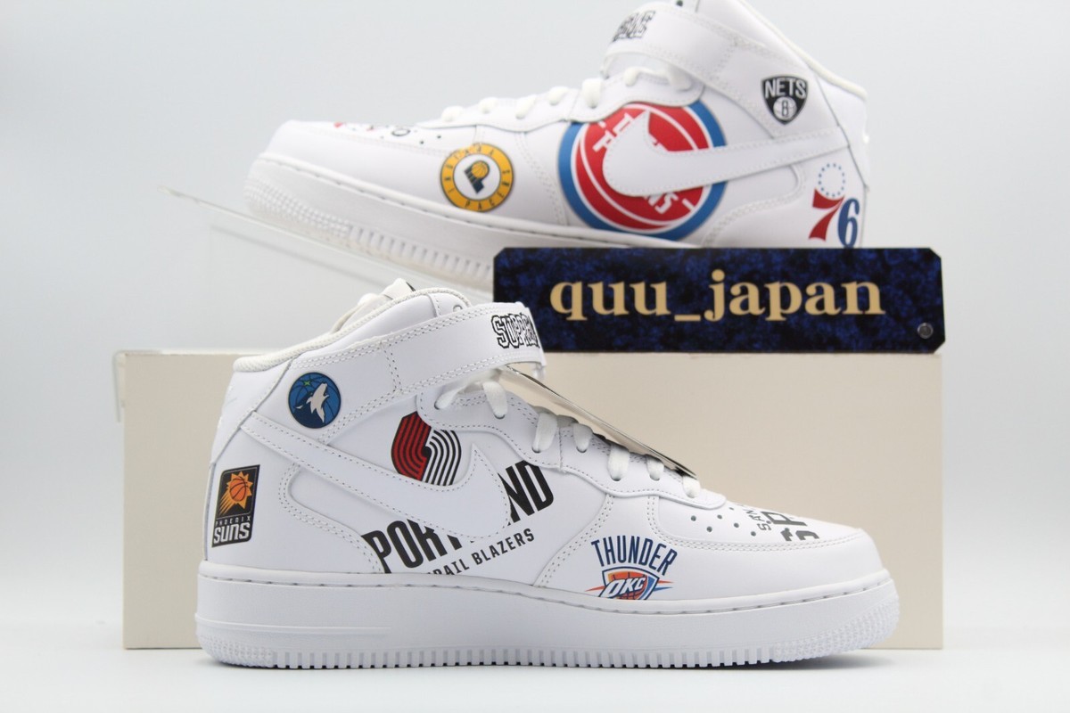Size 11.5 - Supreme x NBA x Nike Air Force 1 Mid White for sale
