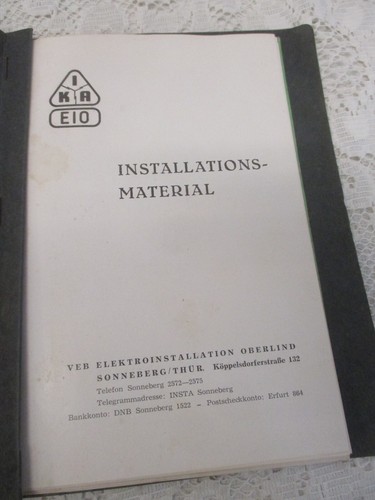 1956 EIO KATALOG VEB Elektro Installationsmaterial OBERLIND Sonneberg - Bild 2 von 10