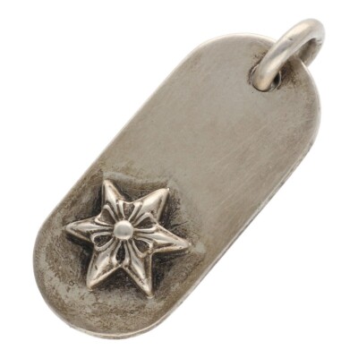 Used Chrome Hearts Raised Star Dog Tag Sv925 Silver Necklace