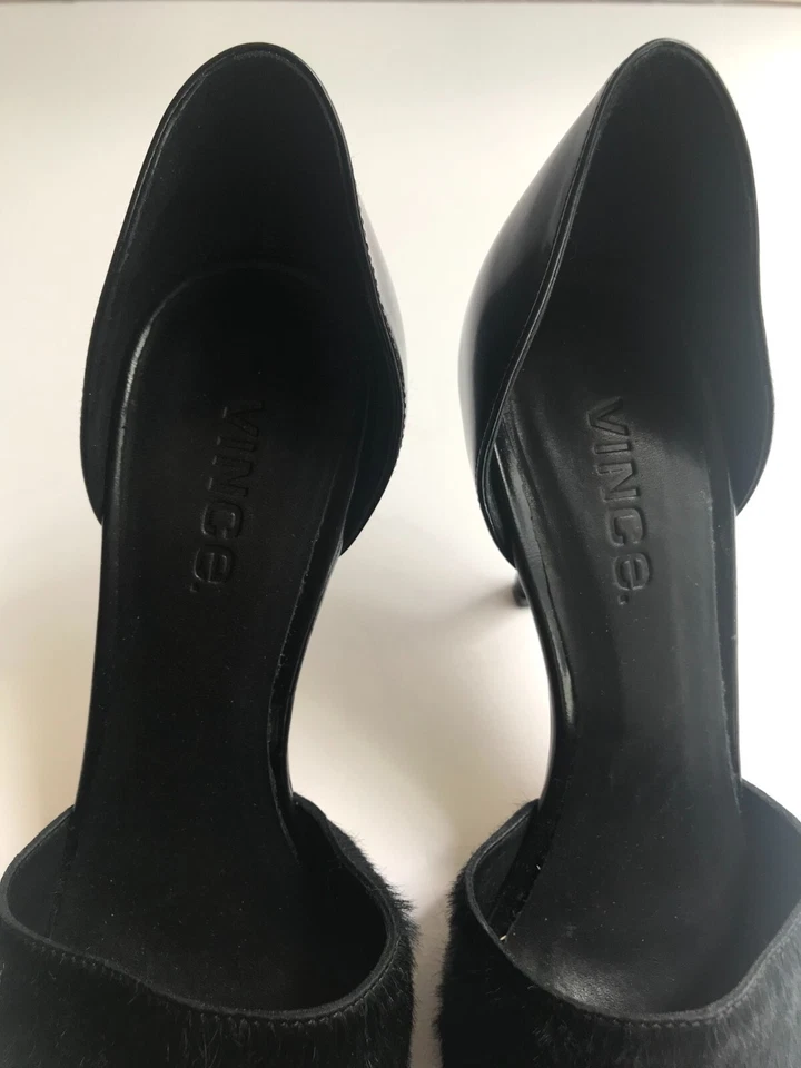 Vince Black Pony Hair Cutout Pump Heels, Size 36.5 (IT) 6.5 (US) - Image 4 of 4