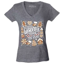 It's the Most Wonderful Time of the Year Women's V-Neck Shirt Christmas Tee