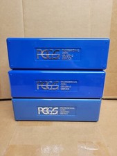3 USED BLUE PCGS STORAGE HOLDER BOX - Can Hold 20 PCGS Slabs -